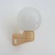 Vintage wall lamp in beige pvc with pink dot and globe in white opaline. Year 70