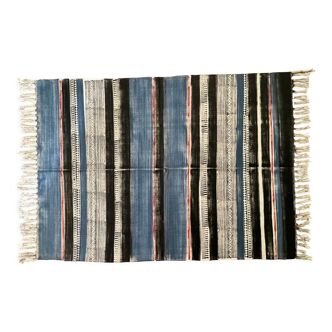 Cotton hand weaved hand block printed picnic rug