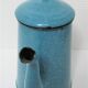 Mid-20th century speckled blue enameled sheet metal coffee maker