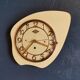 Vintage Formica clock silent asymmetrical wall pendulum "Yellow Lora"
