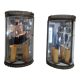 Pair of Louis XVI style curved glass mirror wall lights