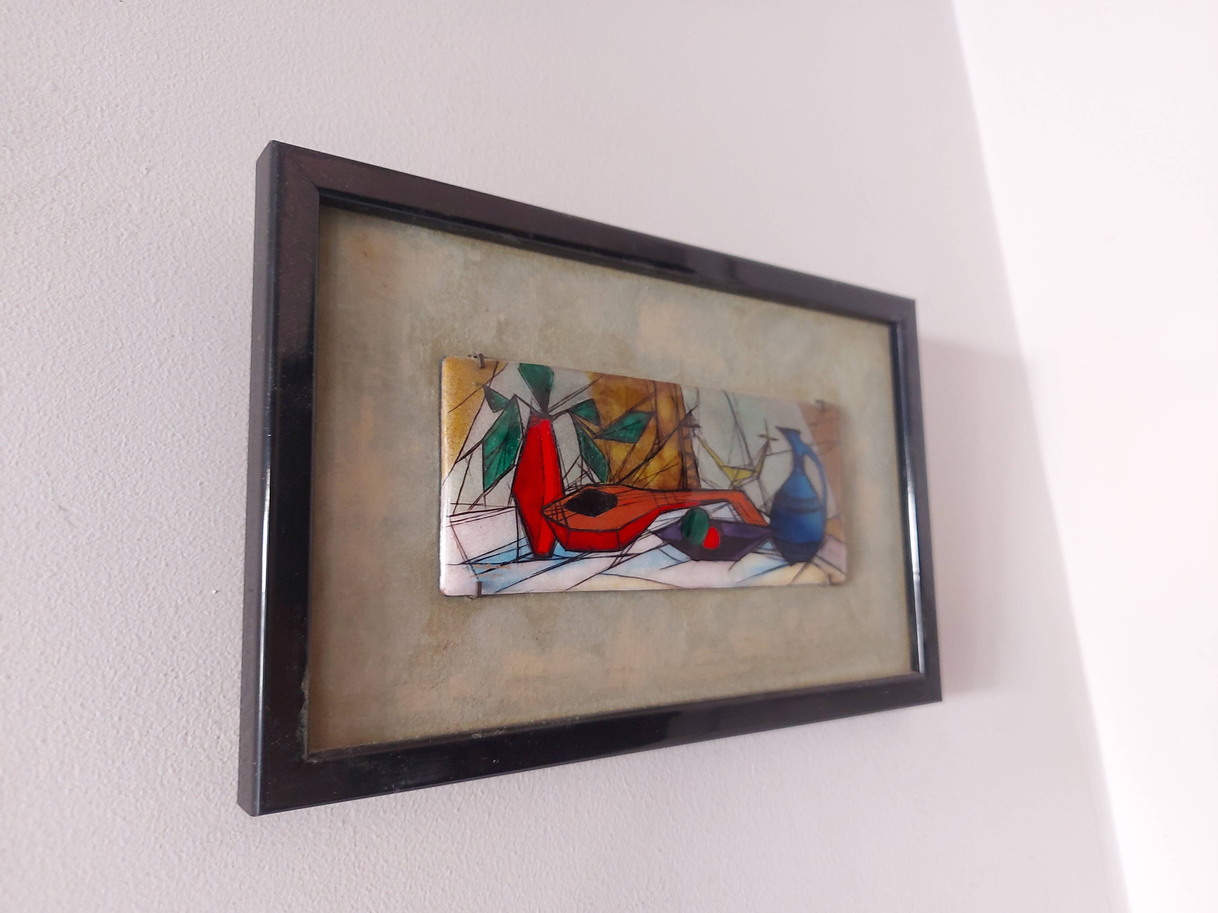 Enameled painting by the artist Tugomir Huberger, master enameler Jean Bétourné, Limoges