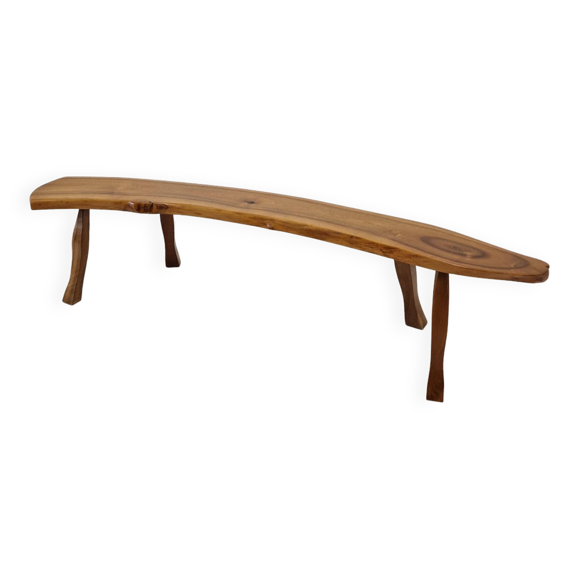Wooden Tree Trunk Bench, France 1960s