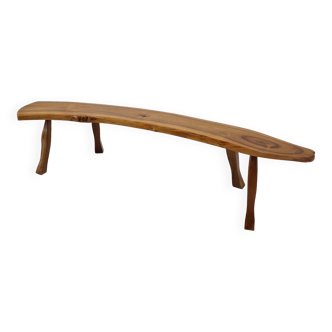 Wooden Tree Trunk Bench, France 1960s