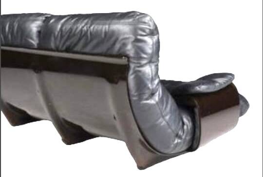 Vintage Scandinavian leather sofa, midcentury leather sofa