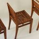 3 chairs model 103 with a lattice seat by René Gabriel, 1940s