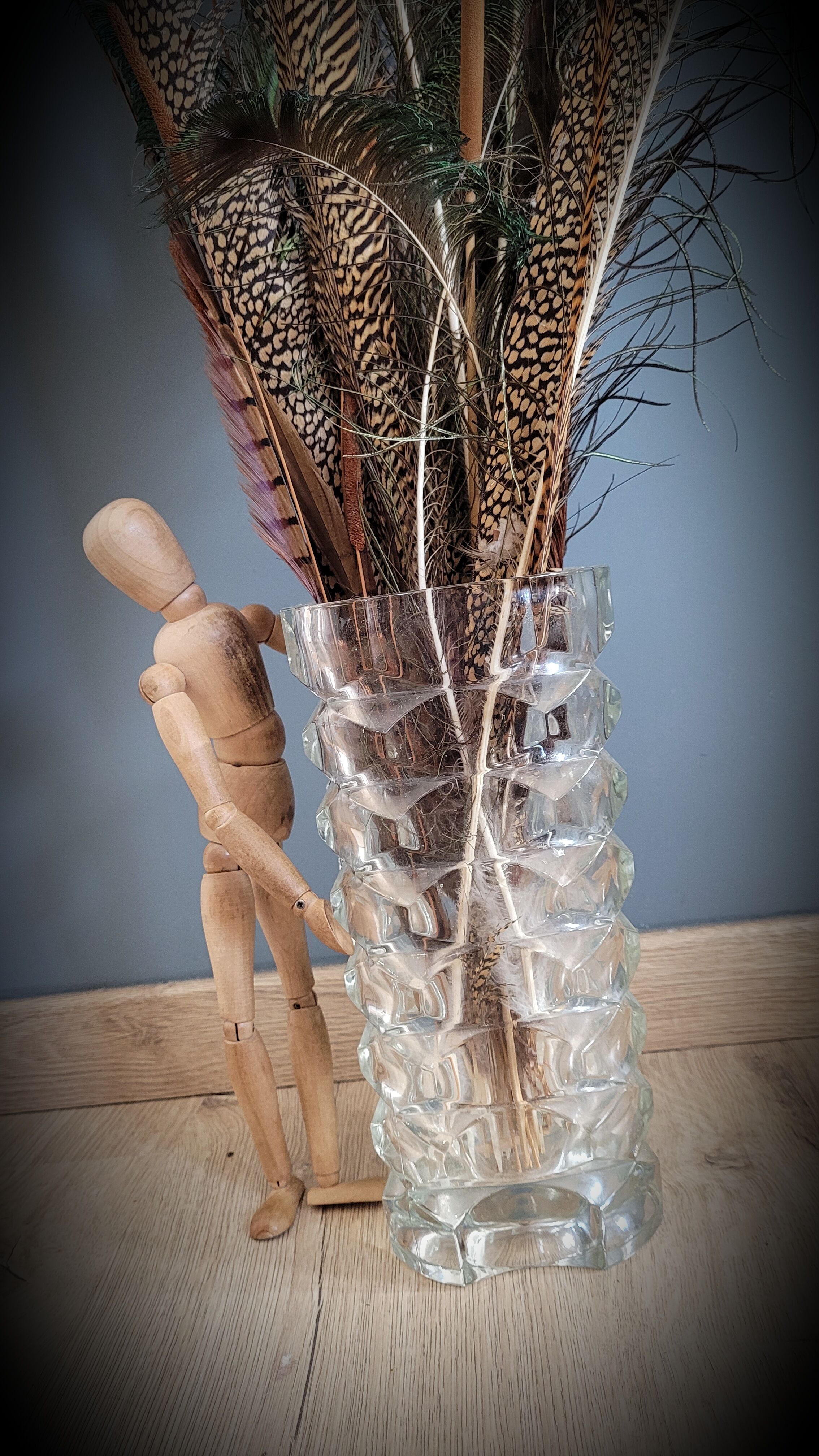 Faceted molded glass vase