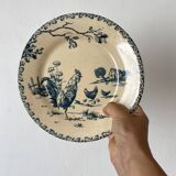 Gien ironstone plates, Roosters model