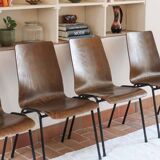 set of 10 vintage stackable chairs