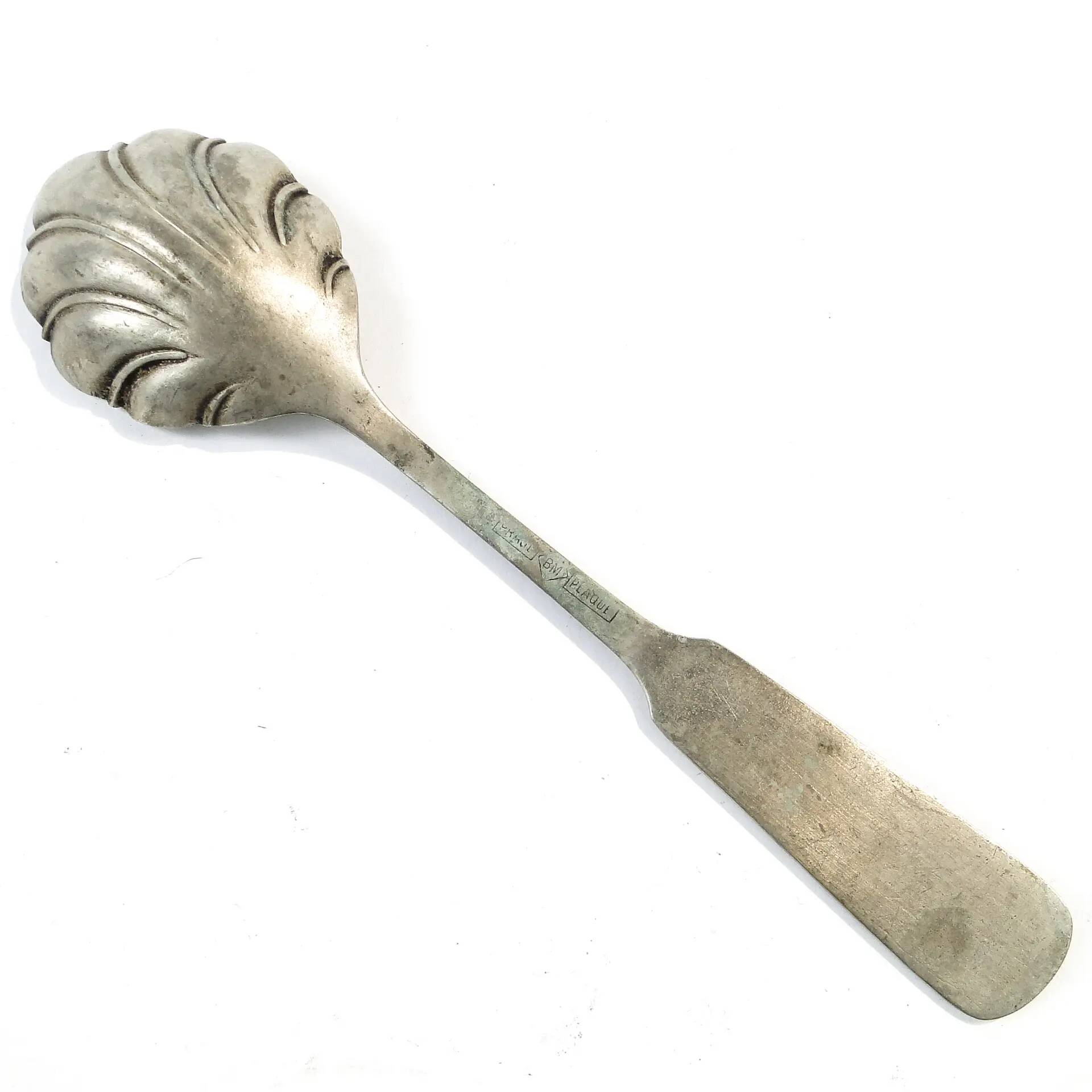 Silver-plated brass sugar spoon, Prage, Poland, 1930s