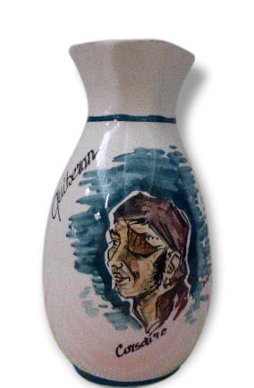 Vase enamelled ceramic, the privateer, Quiberon vintage 1950
