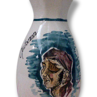 Vase enamelled ceramic, the privateer, Quiberon vintage 1950