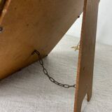 Miroir vintage en bois à poser ou à suspendre de couleur dorée