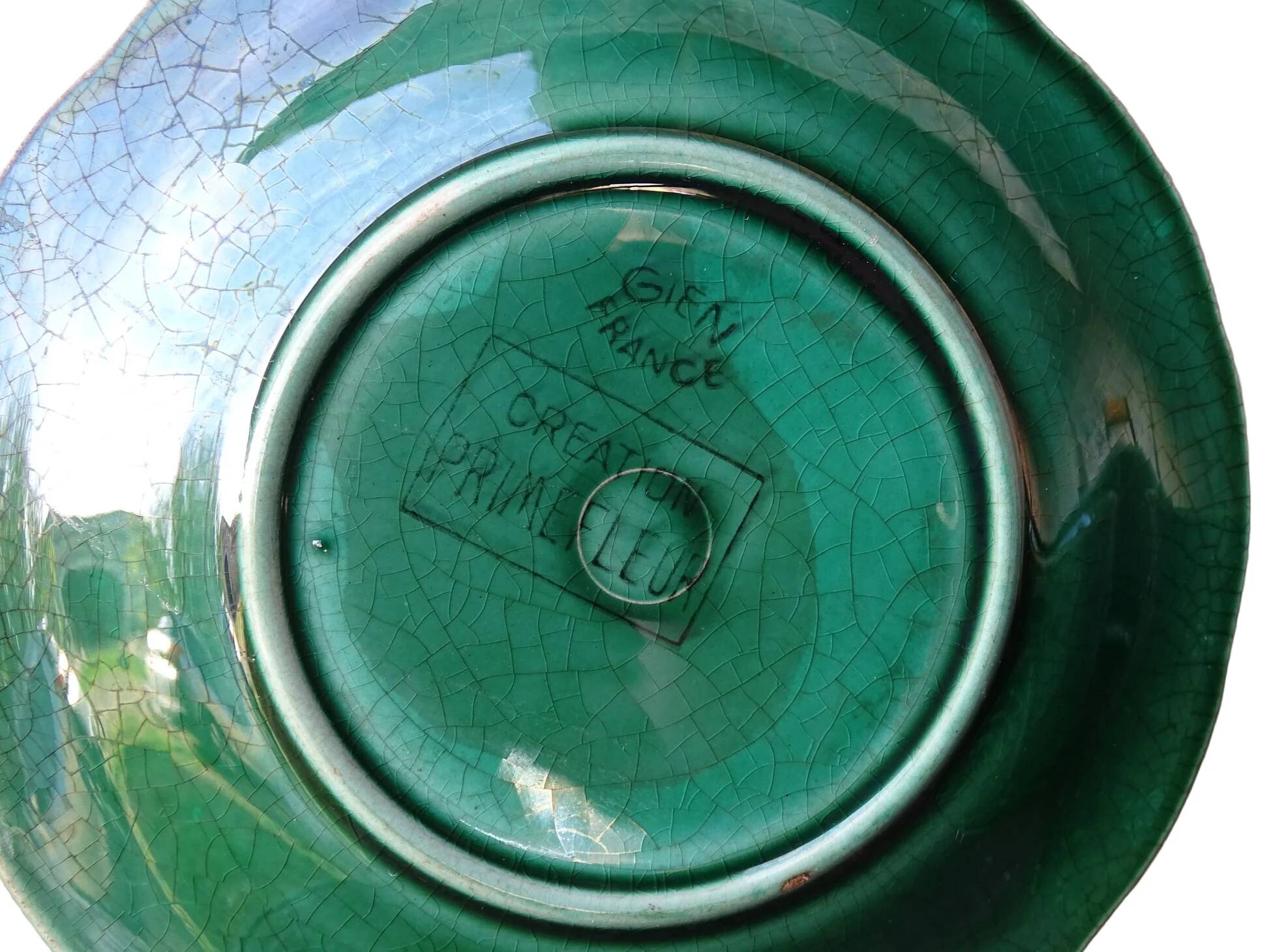 Tasses et soucoupes à café vintage en céramique de Gien, lot de 10