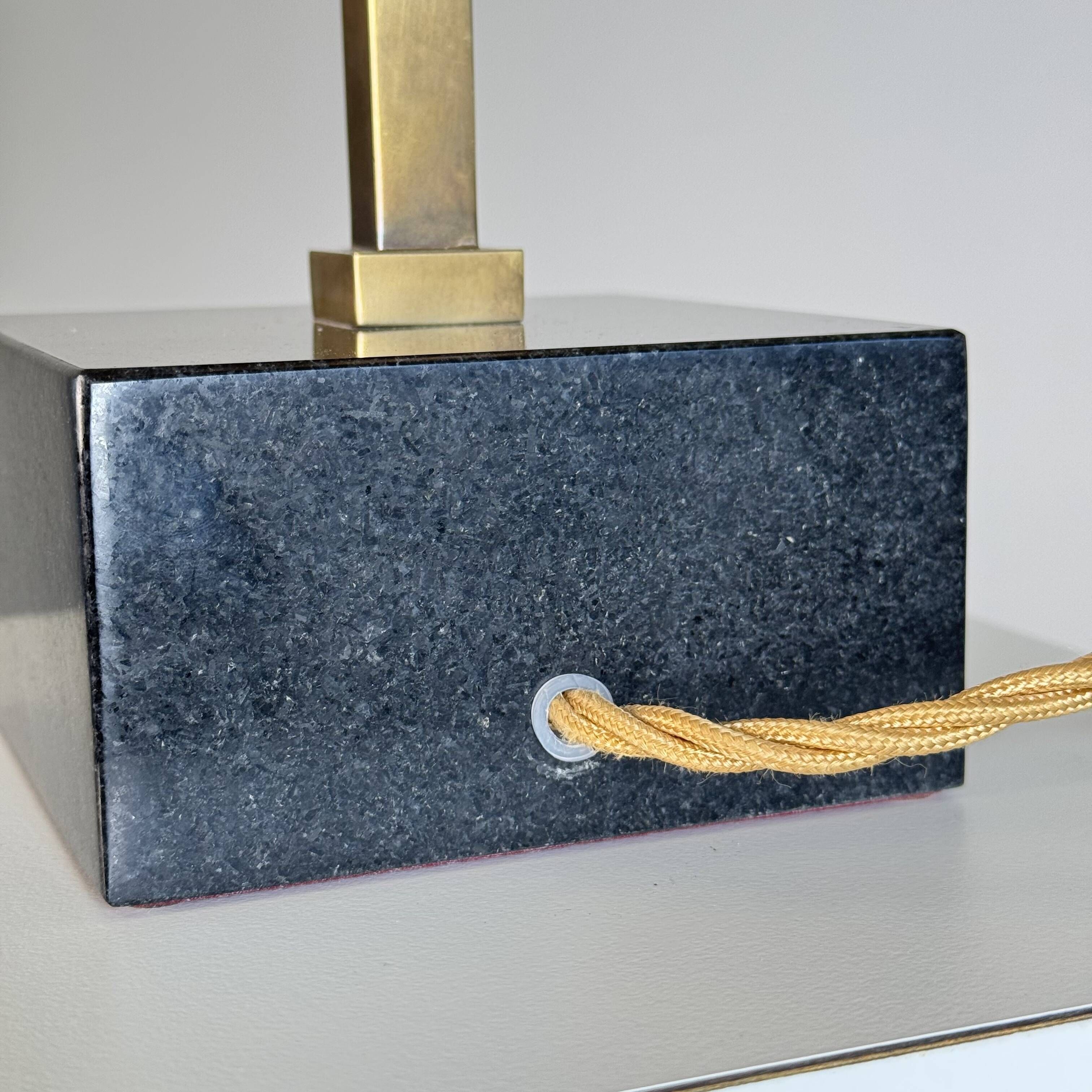 Pair of Dioniso Table Lamps in Marble and Brass by Angelo Brotto, Esperia
