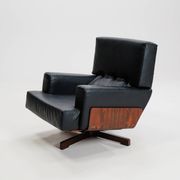 Swivel rosewood model 401 armchair by Menilio Taro for Cinova, 1960s
