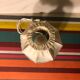 Ancienne lampe chevet corps opaline bleu + abat-jour crème vintage