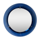 Mirror framed by a blue glass circle, italy circa 1950