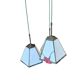 3 light chandelier with glass shades / Art Deco
