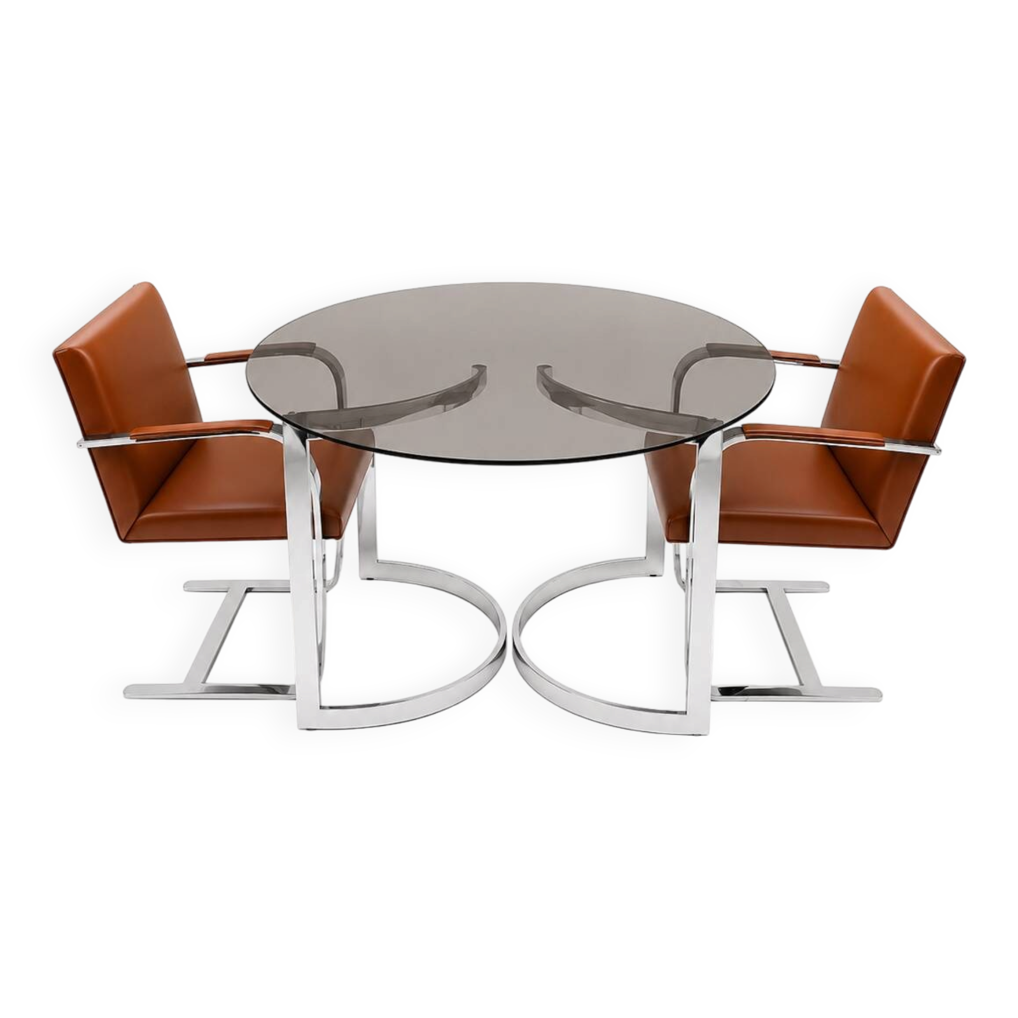 Table verre fumé design vittorio introini