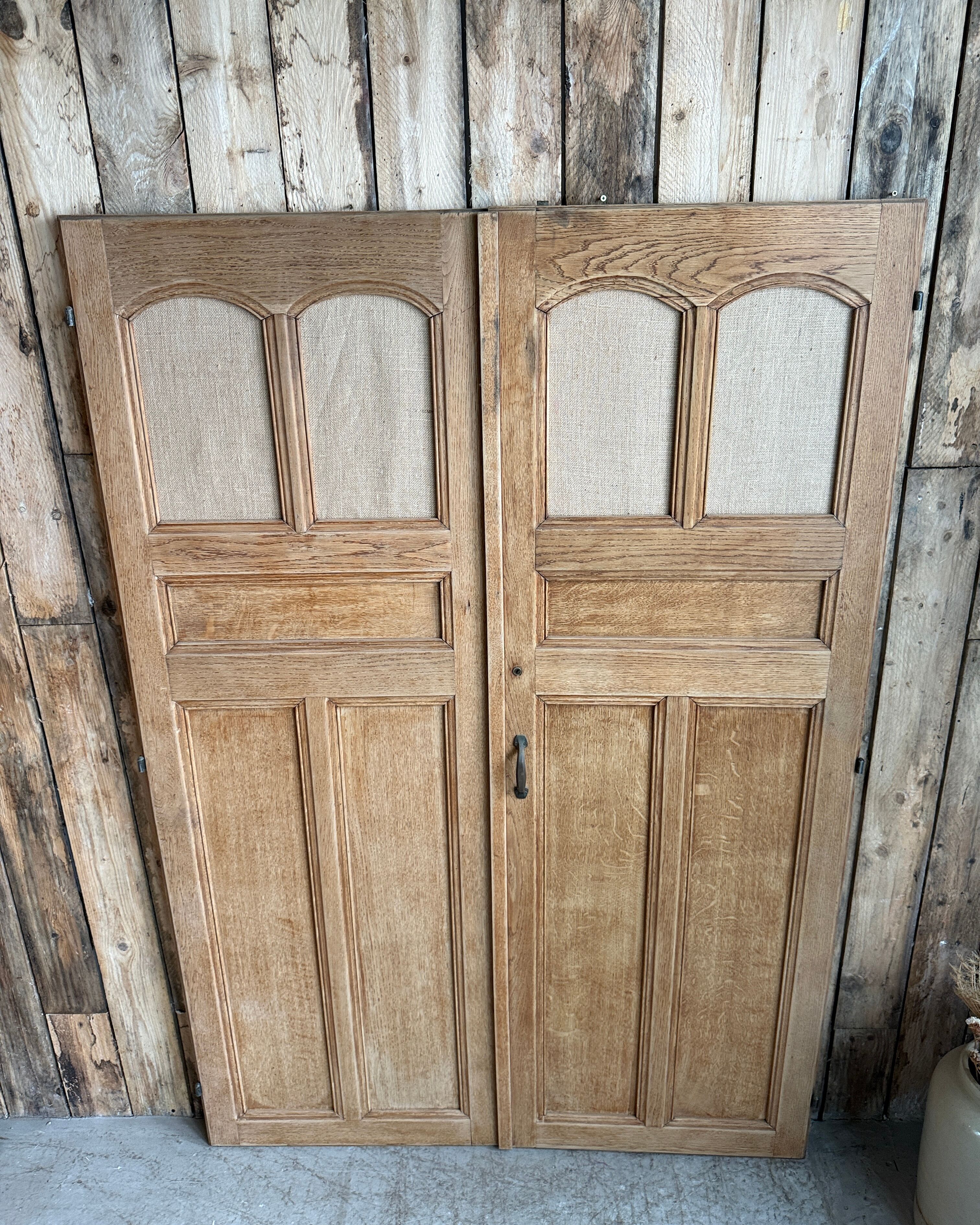 Pair of oak wardrobe doors