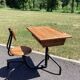 School desk - tubular metal and wood desk Prouvé style