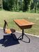 School desk - tubular metal and wood desk Prouvé style