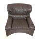 Fauteuil en cuir Saporiti Vela Alta avec pouf par Giovanni Offredi