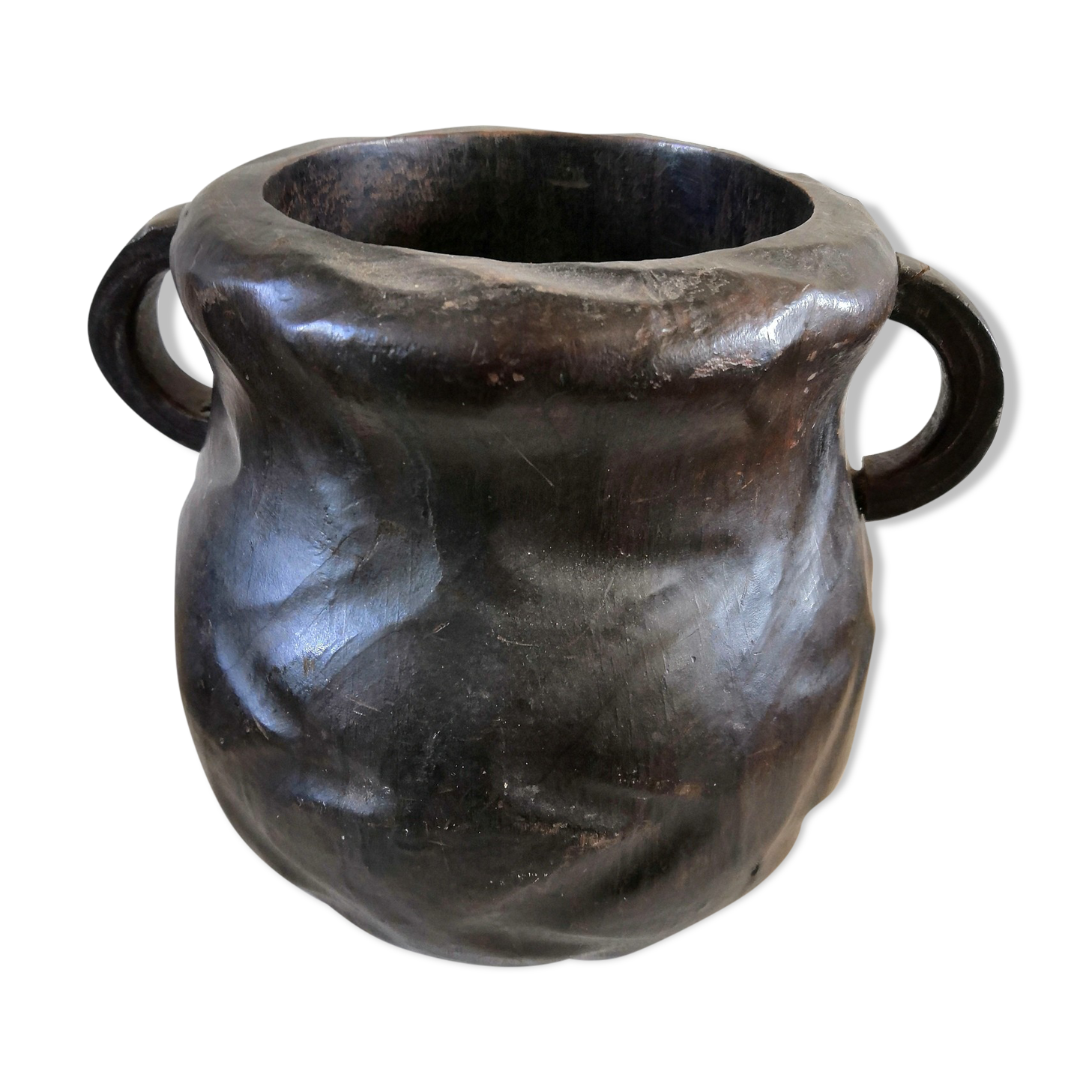 Vintage brutalist wooden pitcher
