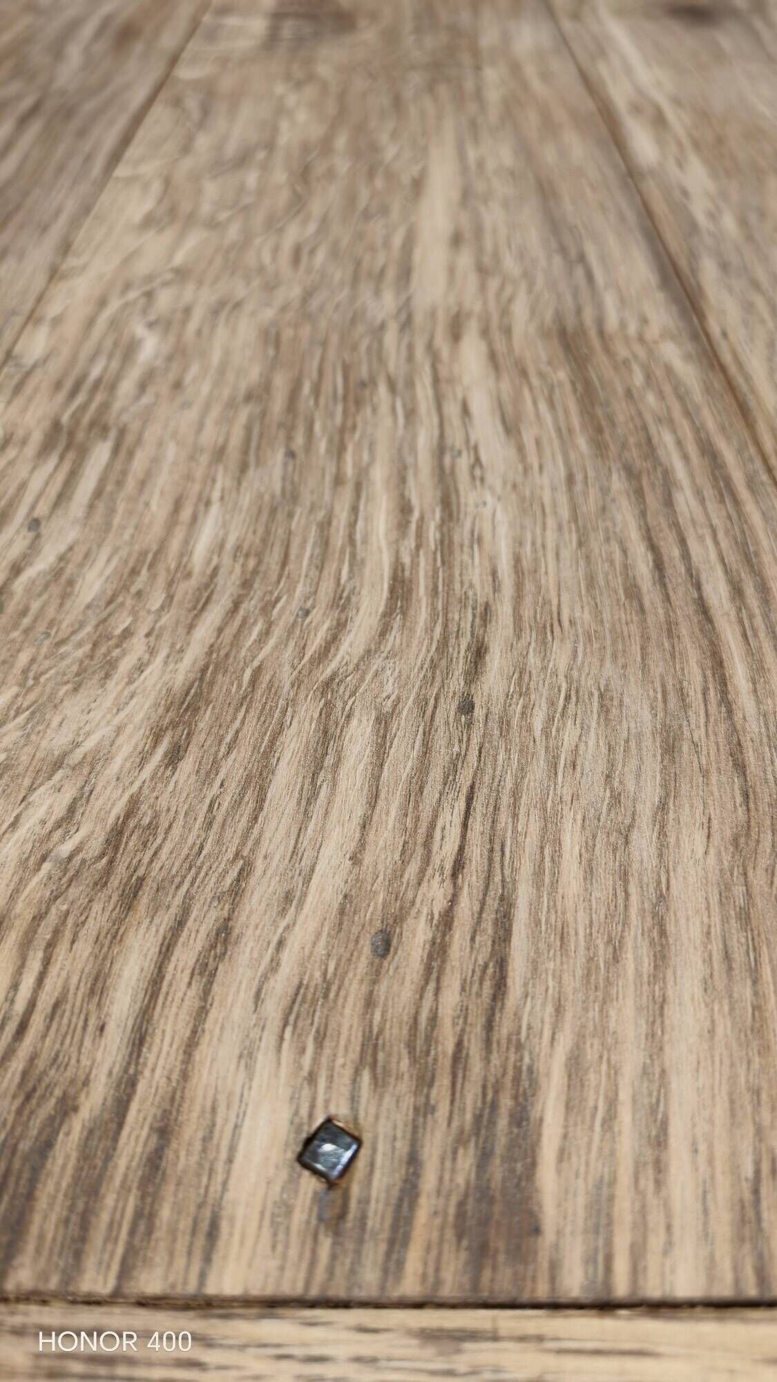 Solid oak farmhouse table "brut" 247x89, top "chocolate oak"