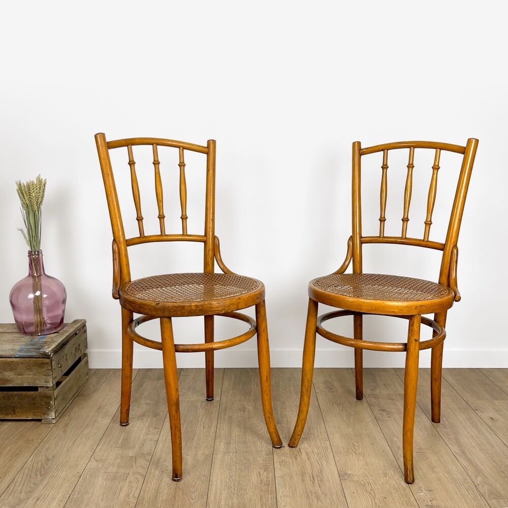 Pair of chairs bistro tanned Mundus Ungvar Ungarn 1900