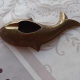 Cendrier ancien  en laiton , forme de poisson