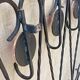 Coat hook, wrought iron and ceramic coat rack