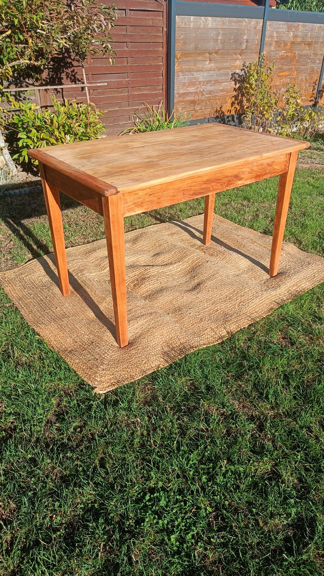 Table bureau bois brut