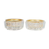 Set of two crystal buds with brass border, vintage