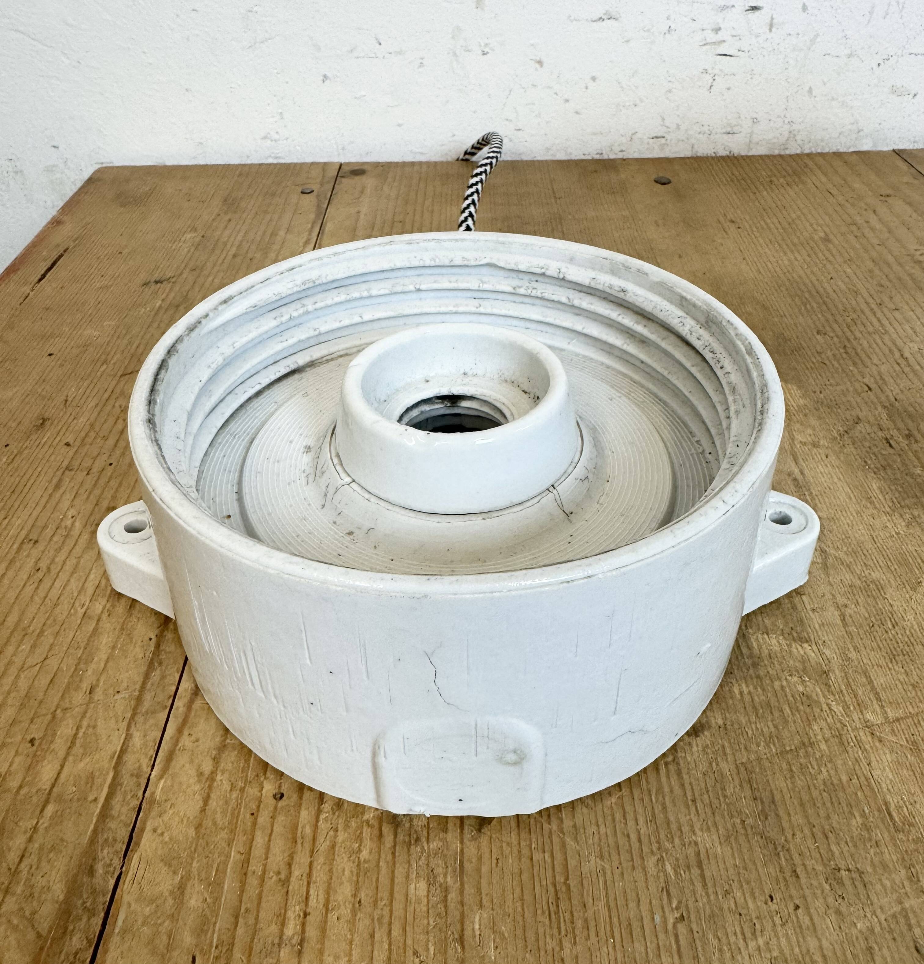 Vintage White Porcelain Ceiling Light, 1970s