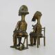 Paire de statues africaines en bronze du roi/reine du Bénin, Art Africain, Art primitif. Années 50