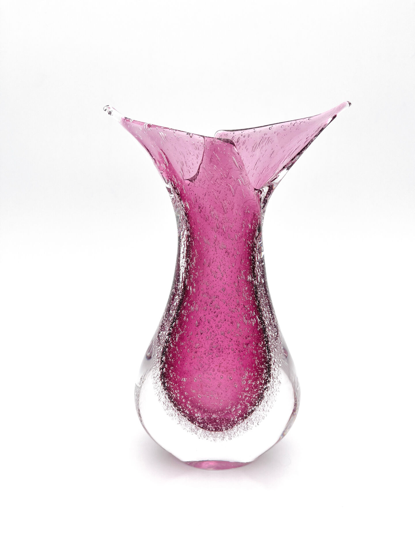 Vase signé Formia - Murano - Sommerso & Bullicante violet - 1970