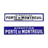 Enamelled plates "Direction Porte de Montreuil"
