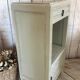 White patinated bedside table with a marble top
