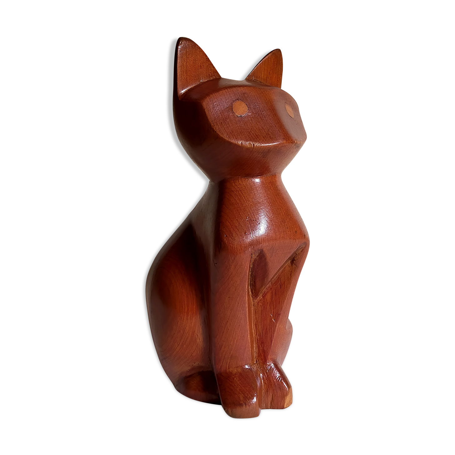 Scandinavian cat in vintage solid wood