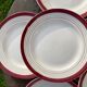9 dessert plates Sarreguemines Digoin Regence gold and red