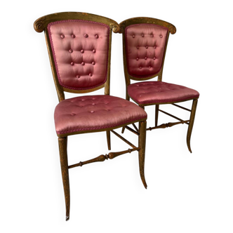 Chaises de bal satin Napoléon 3 (X2)