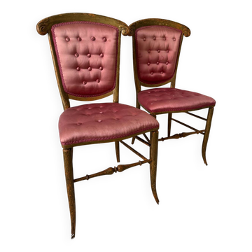 Chaises de bal satin Napoléon 3 (X2)