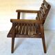 Paire de fauteuils à lattes en chene 1950