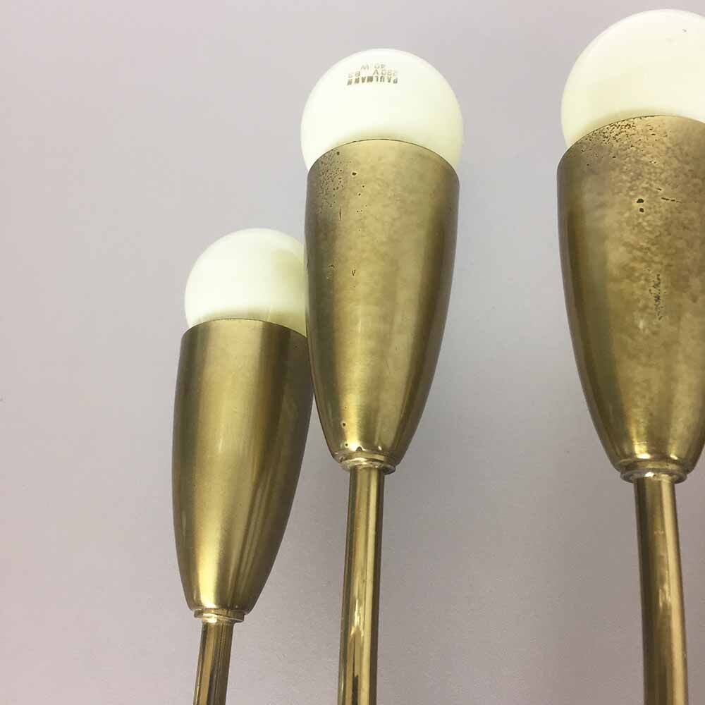 Italian wall light | applied in metal and brass - 1960 s | midcentury modern