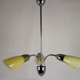 Vintage Chrome Three-Armed Ceiling Lamp from Instala Decin, 1950s