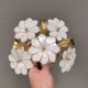 Swedish wall lamp in transparent and white glass shaped like flowers 1960s