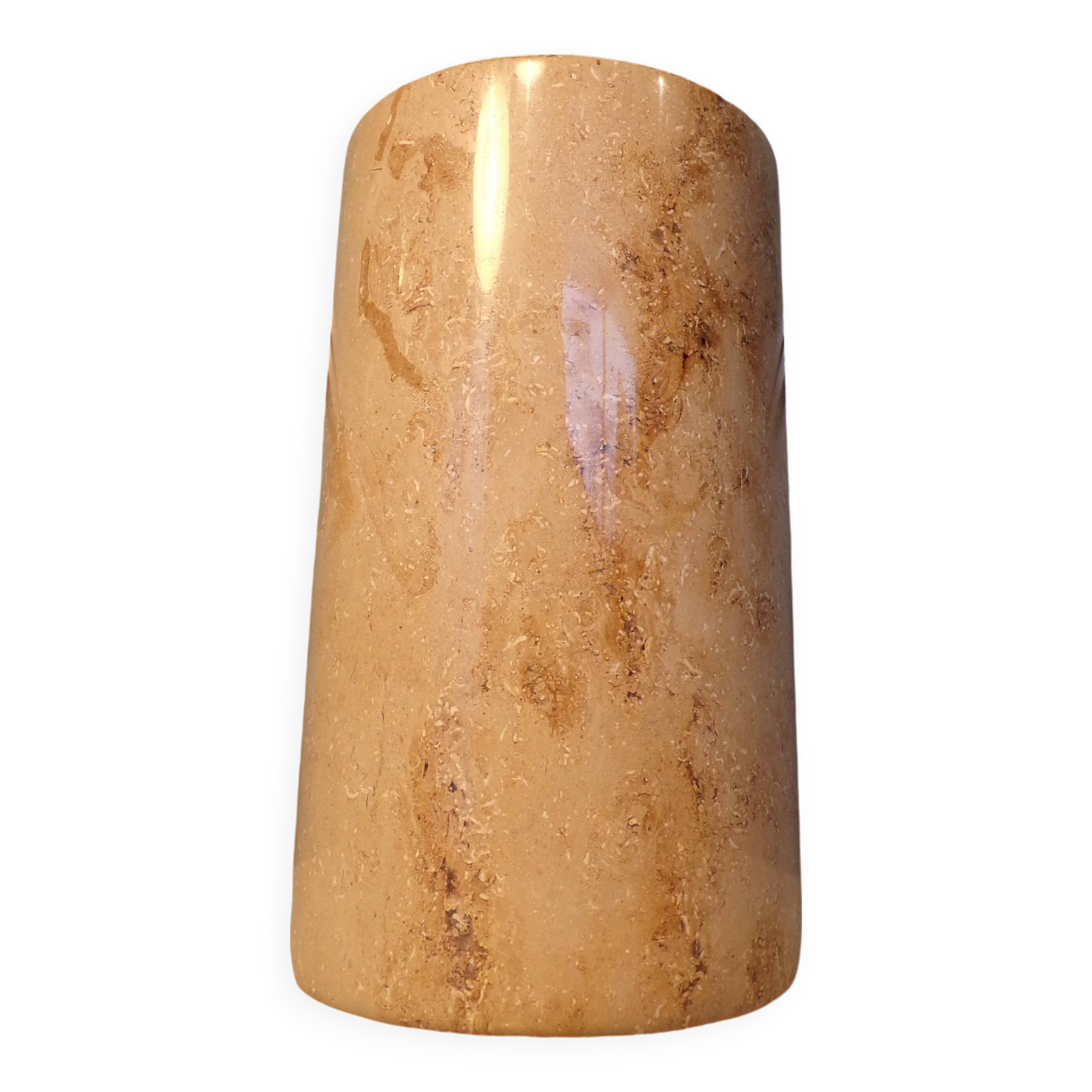 Travertine roller vase h=17cm