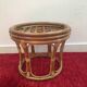 Vintage pouf  in rattan and bamboo